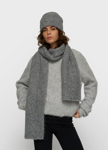 hairy knit sjaal | grey melee