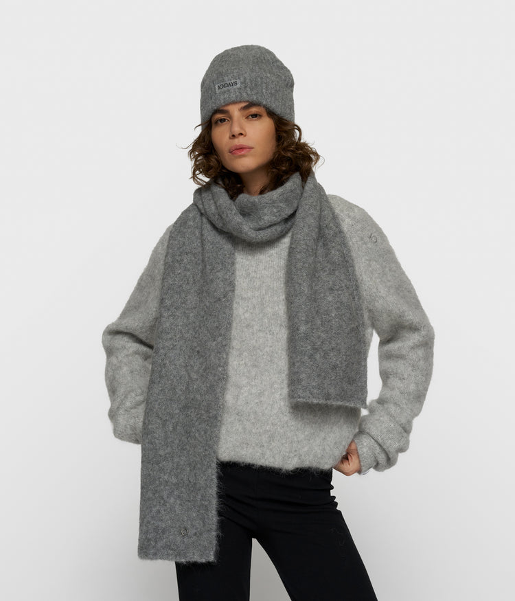 hairy knit sjaal | grey melee