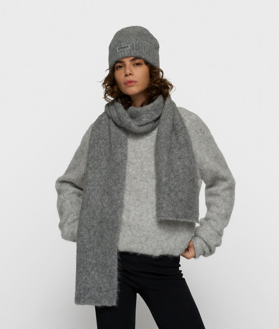 hairy knit sjaal | grey melee