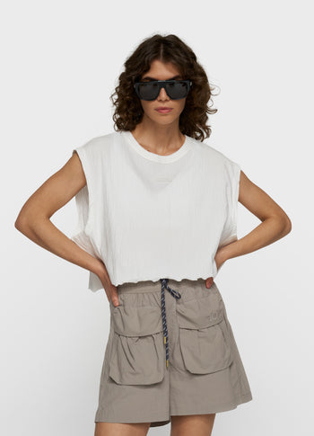 round neck tee | ecru