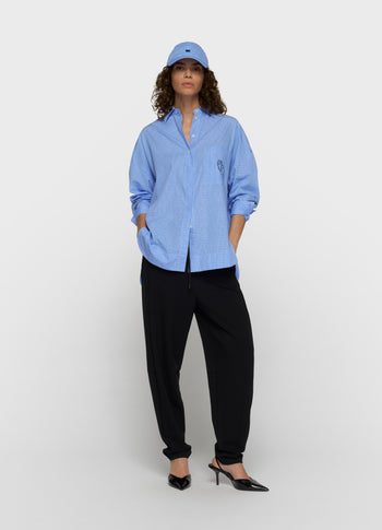 lange mouwen blouse check | ultramarine