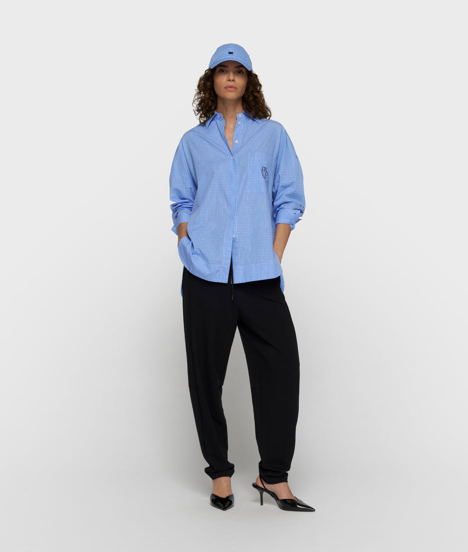 lange mouwen blouse check | ultramarine