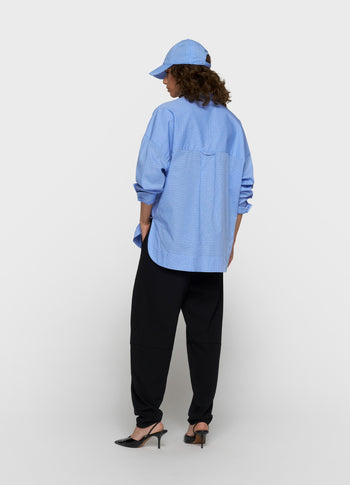 lange mouwen blouse check | ultramarine