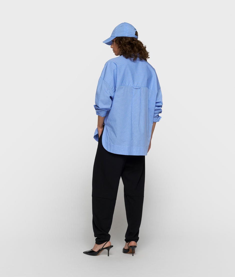 lange mouwen blouse check | ultramarine
