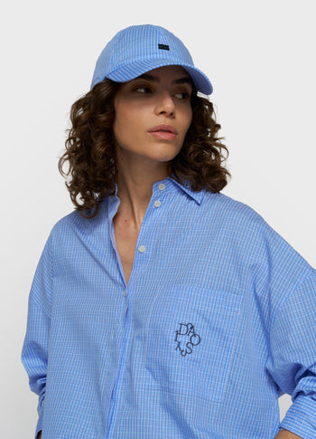 lange mouwen blouse check | ultramarine