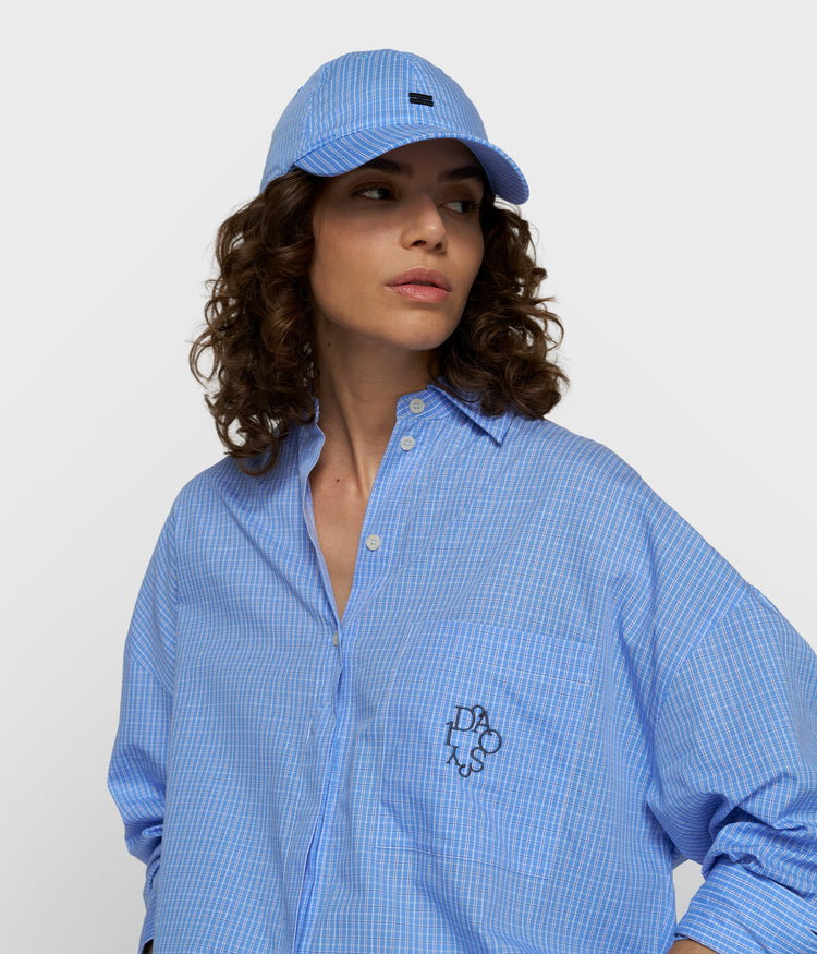 lange mouwen blouse check | ultramarine