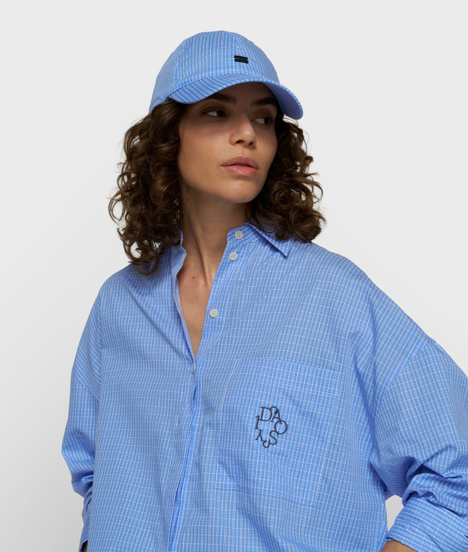 lange mouwen blouse check | ultramarine