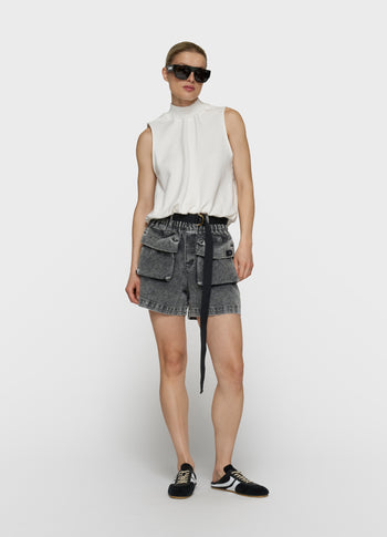 smocked top | ecru