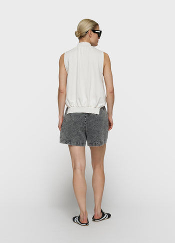 smocked top | ecru