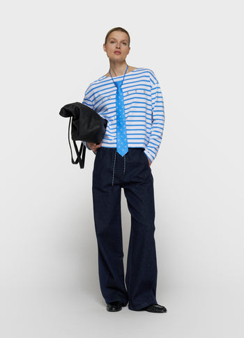 boothals top strepen | white/ultramarine