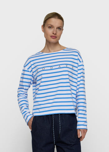 boothals top strepen | white/ultramarine