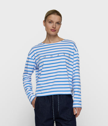 boothals top strepen | white/ultramarine