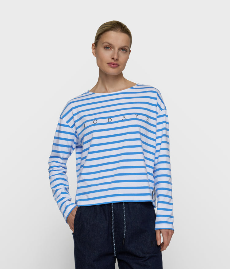 boothals top strepen | white/ultramarine