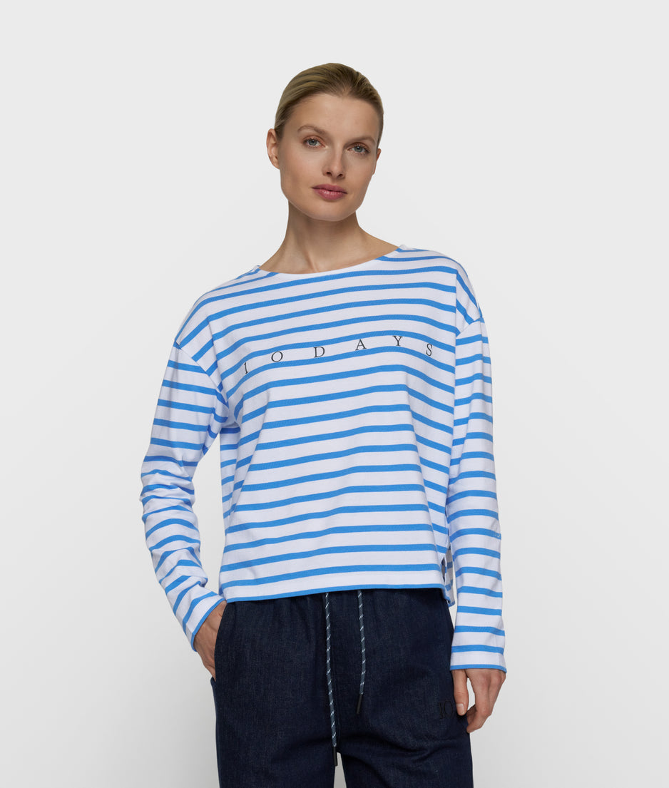 boothals top strepen | white/ultramarine