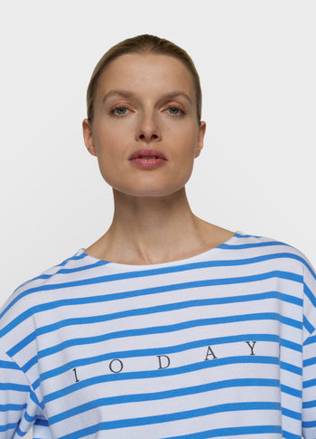 boothals top strepen | white/ultramarine
