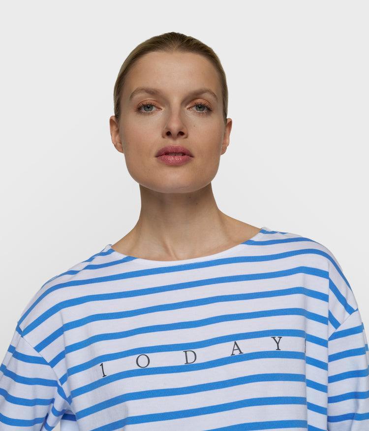 boothals top strepen | white/ultramarine