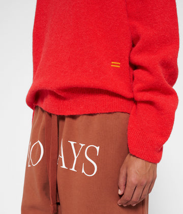 turtleneck sweater knit | coral red