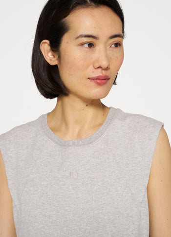 easy sleeveless dress | light grey melee