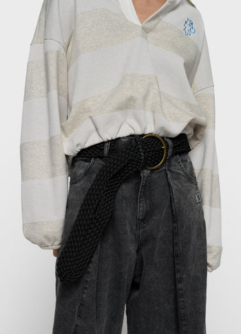 balloon sweater strepen | soft white melee