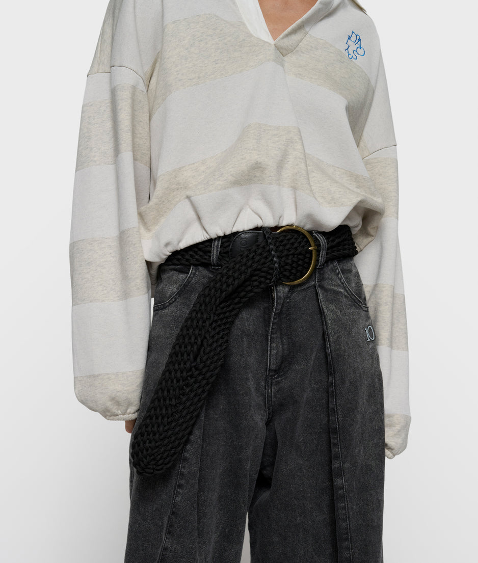 balloon sweater strepen | soft white melee