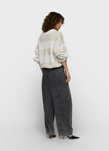 balloon sweater strepen | soft white melee