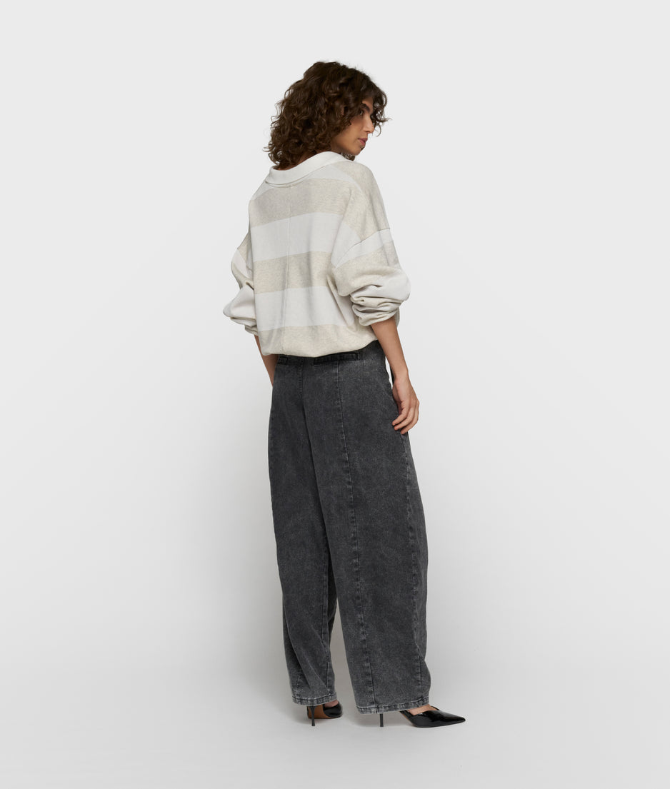 balloon sweater strepen | soft white melee