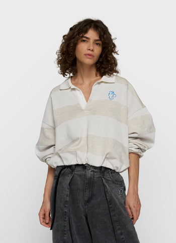 balloon sweater strepen | soft white melee