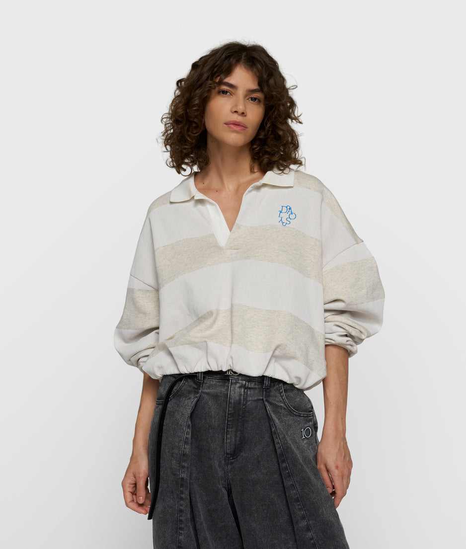 balloon sweater strepen | soft white melee
