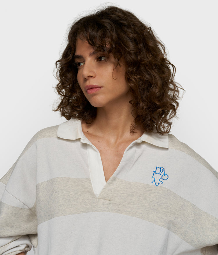 balloon sweater strepen | soft white melee