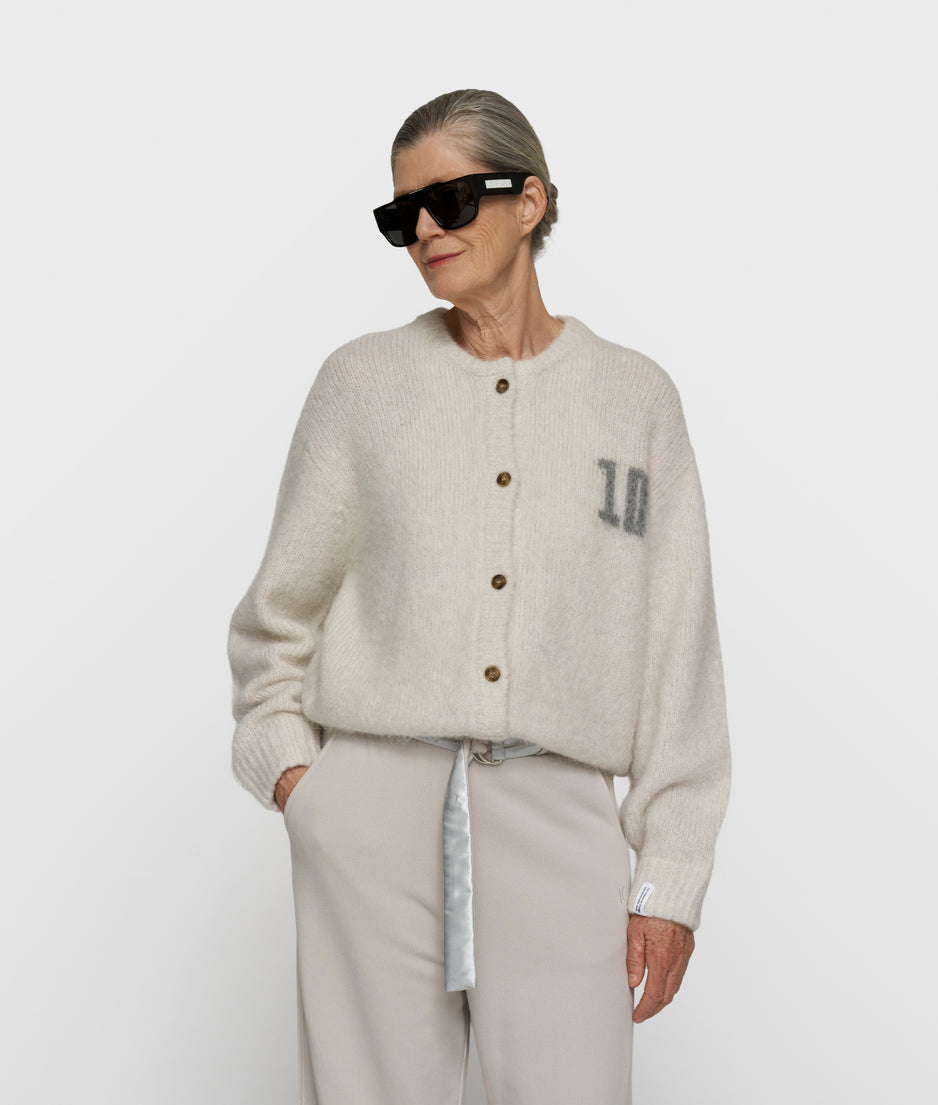 gebreid vest cardigan | ecru
