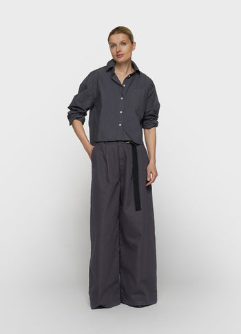 wijde broek jog twill | steel blue