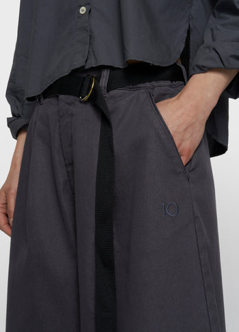 wijde broek jog twill | steel blue
