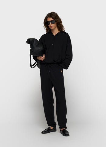 balloon overslag hoodie | black