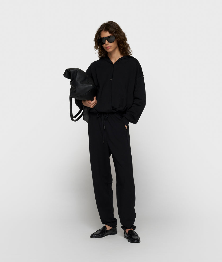 balloon overslag hoodie | black