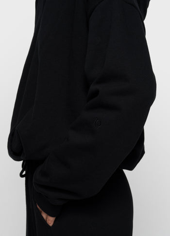 balloon overslag hoodie | black