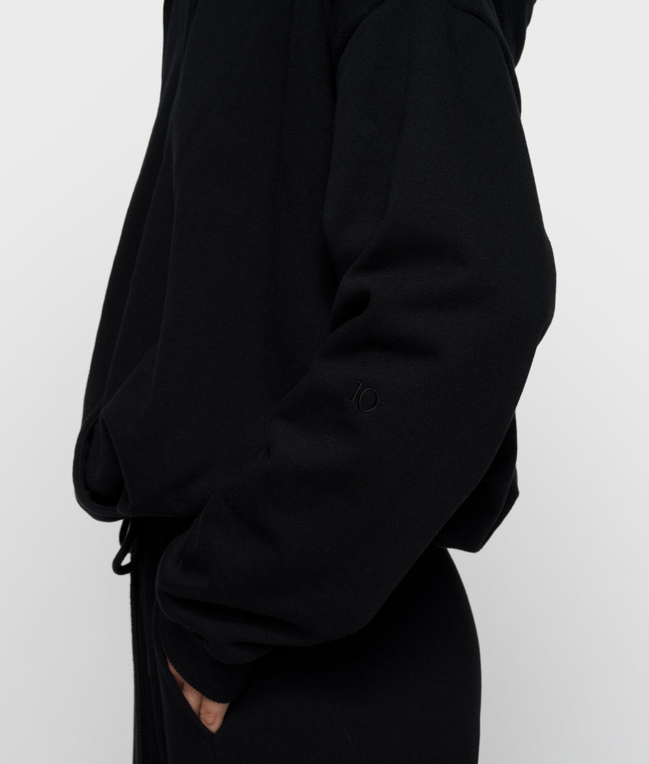 balloon overslag hoodie | black