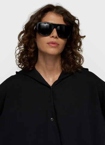 balloon overslag hoodie | black