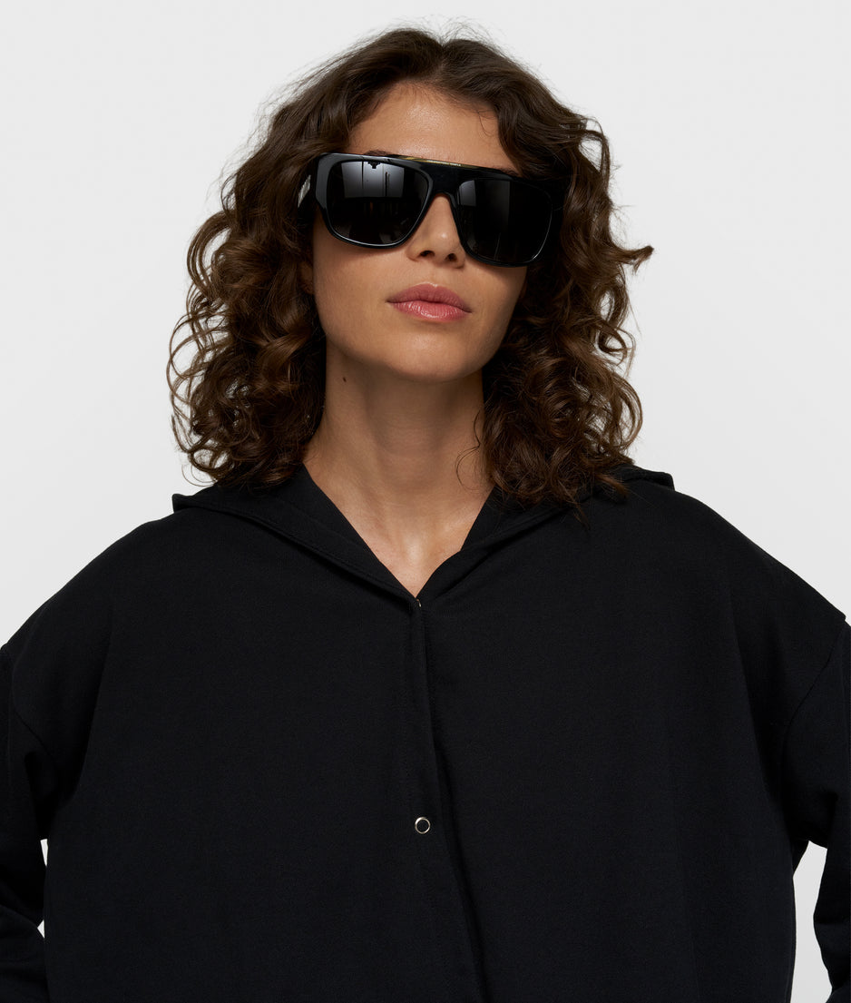 balloon overslag hoodie | black