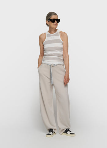 tanktop rib strepen | white/stone