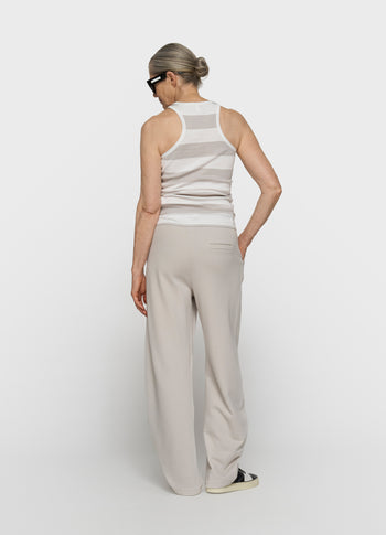 tanktop rib strepen | white/stone