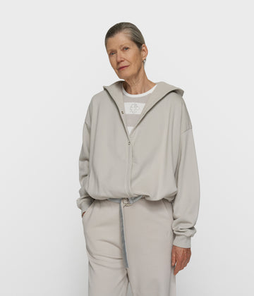 balloon overslag hoodie | stone