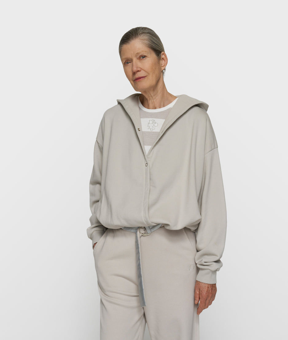 balloon overslag hoodie | stone