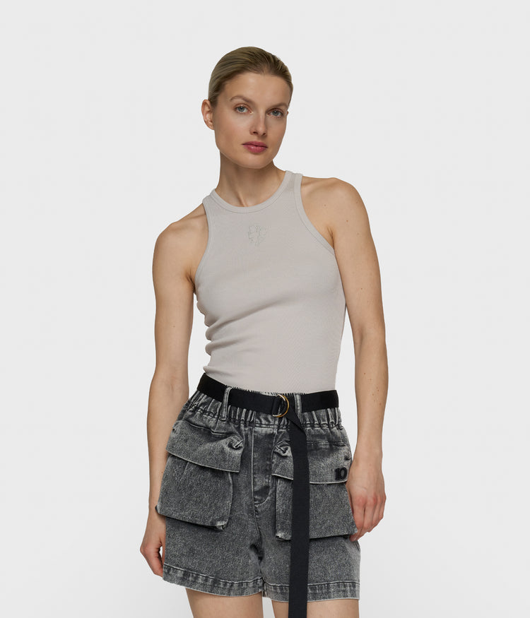 tank top rib | stone
