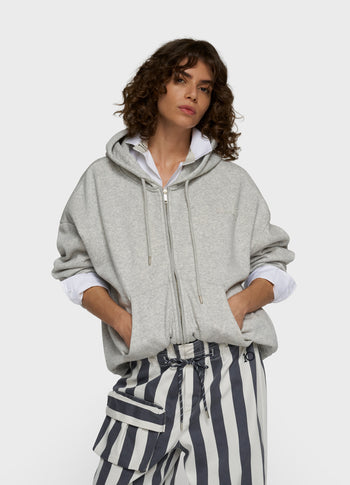 zip cardigan | light grey melee