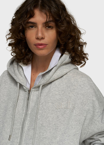 zip cardigan | light grey melee