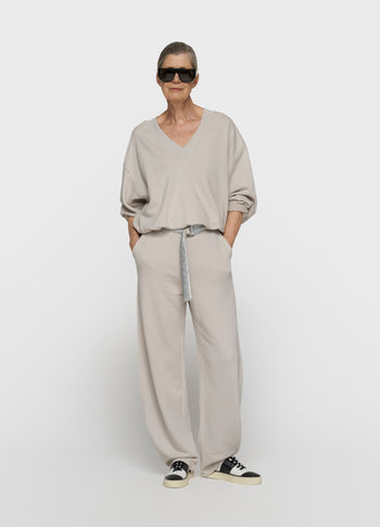 V-hals balloon sweater | stone