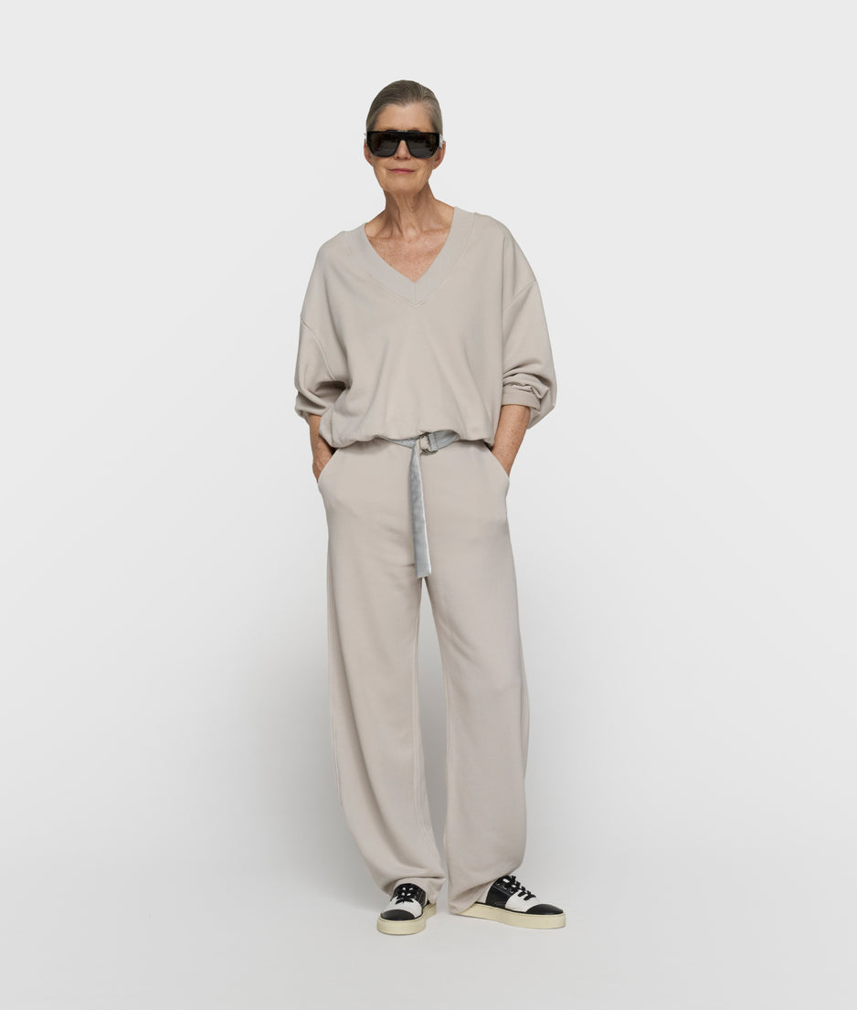 V-hals balloon sweater | stone