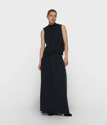 smock skirt washed | dark charcoal