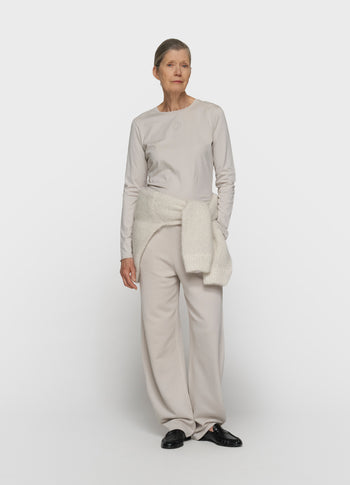 slim T-shirt lange mouwen | stone