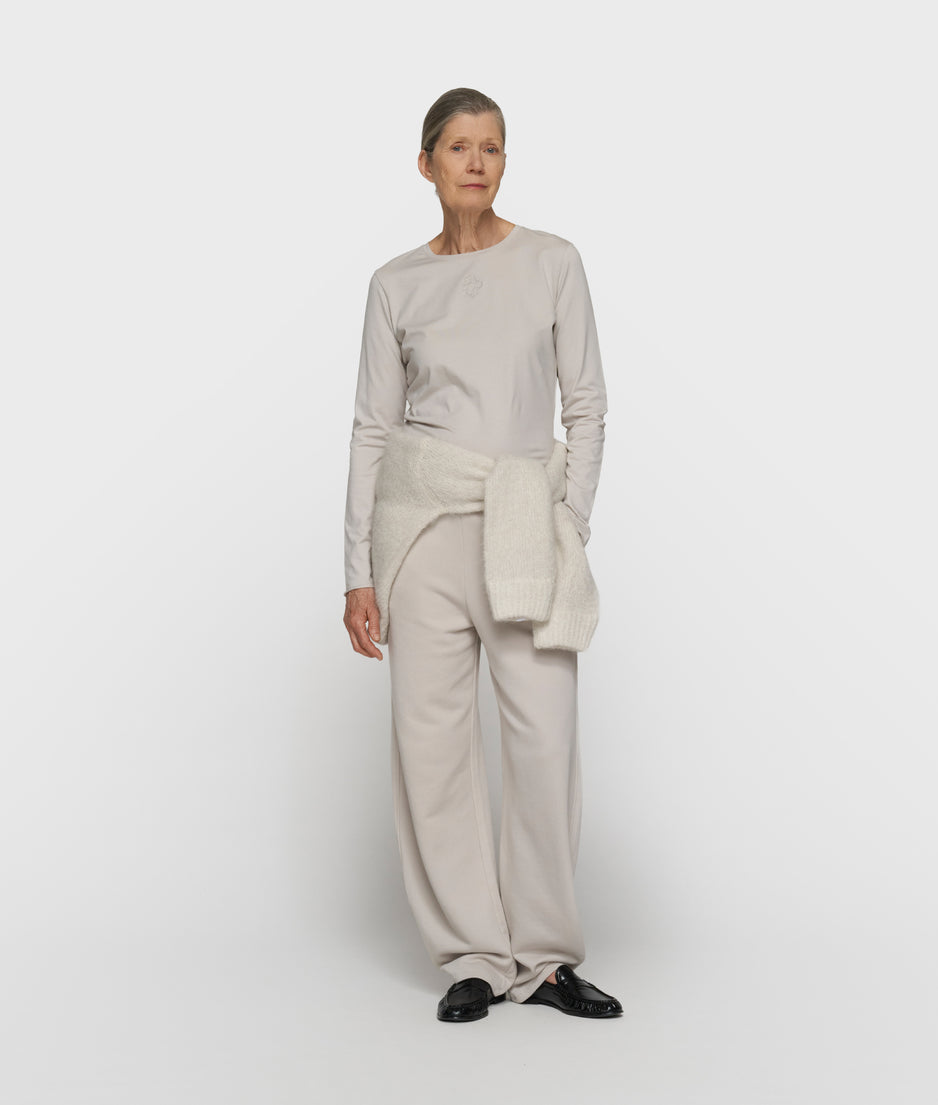 slim T-shirt lange mouwen | stone